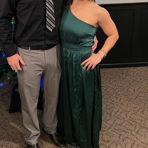 Dress Day brand Emerald Green Holiday Dress, single sleeve, size S, worn once!